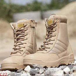 Outdoor Shoes Sandals Hot Fashion Men Boots Winter Outdoor Leather Boots Breathable Army Combat Boots Plus Size Desert Boots Men Hiking Shoes
