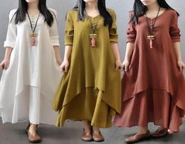 Maternity Dresses Moonbiffy 2022 Pregnant Dress Twopieces Pregnancy Long Skirt Longsleeves Cotton Clothes For Women6440041