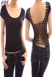 Whole 2016 Sexy back Shirt Women ONeck Solid Vest Top Cut Out Bra Women Bustier Corset Shirt Women Plus Size 099634075