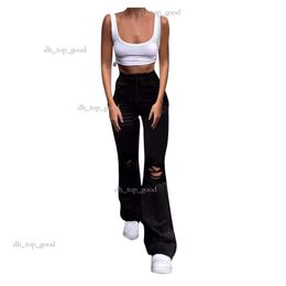 Fashion Women Knee Ripped Jeans Casual Flared Trousers99 784