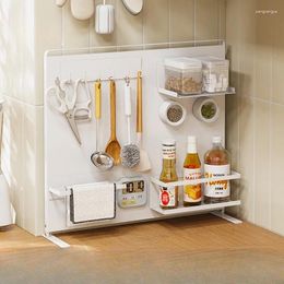 Kitchen Storage Metal Rust-Proof Magnetic Shelf Drill-Free Movable Wall Stable Spice Rack Categorized