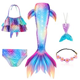 Swimwear Girls Swimwear 3pcs Mermaid Tails for Kids Bikini Set Swimming Dress Bathing Suit Todder Swimsuit Girl 6 Years 8 Years 12 Years