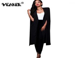 Womens Long Trench Coats Mantle Cloak White Black Colours Capes And Ponchoes Plus Size 2XL6524405