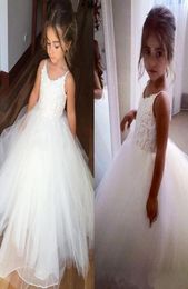 Lace Arabic Flower Girl Dresses for Weddings Tulle Baby Girl Communion Dresses Children Girl Pageant Gown3595182