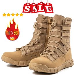 Outdoor Shoes Sandals New Lightweight Tactical Combat Boots Men Outdoor Hiking Desert Army Boots Breathable Male Ankle Boots Jungle Shoes YQ240301