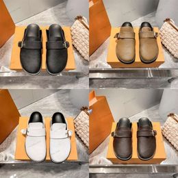 Men Designers Slippers COSY COMFORT Slipper Mens Womens Easy Sandal Flat Sandals Leather Mules Adjustable Strap Slides Classsic Beach Flip Flops Size 35-45