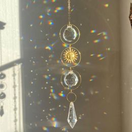 Keychains Cage Sun Catcher Crystal Rainbow Maker Window Home Boho Room Wall Car Decoration Curtain Chandelier Prisms Witchy Suncat233v