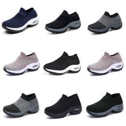 Men Women Running shoes GAI triple white black grey dark blue sneaker sport Mesh breathableplatform Shoes Five