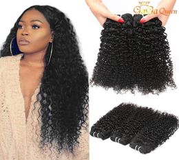 Indian Kinky Curly Virgin Human Hair Weaves Grade 9A Indian Curly Hair Bundles Natural Colour Whole Indian Remy Hair1586652