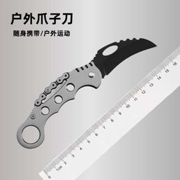 Stainless Steel Camping Fruit Portable Survival Claw Self-Defense Small Knife, Outdoor Folding Knife 426602