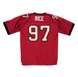 Stitched football Jersey 97 Rice 2002 red yellow mesh retro Rugby jerseys Men women youth S-6XL