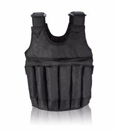 Adjustable Fitness Weighted Vest 20kg 50kg Exercise Training Fitness Jacket Gym Workout Boxing Waistcoat Equipment BHD29526252