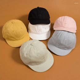 Ball Caps 2024 High Quality Short Brim Cotton Baseball Cap Solid Colour Adjustable Snapback Men Women For Hats