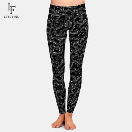 Leggings LETSFIND Brand Sexy Women Legging 3D Musical Notes Printing Fitness Leggins Fashion Slim Elastic Leggings High Waist Girls Pants