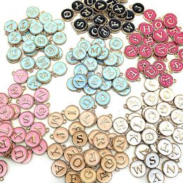 26pcs lot 12 15mm New Arrival Enamel A-Z Alphabet Initial Letter Charms Handmade Pendant For Diy Bracelet Jewellery Making243O