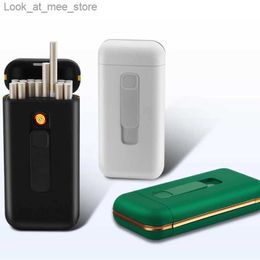 Lighters Plastic ordinary thin 20 cigarette box with light USB charging ultra-thin cigarette box 119 * 56mm Q240305