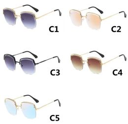 Half Frame Metal Sunglasses Men Women Brand Designer Semi Rimless Sun Glasses Gradient Lens Oculos De Sol Uv400 Woman Driving Sunglasses