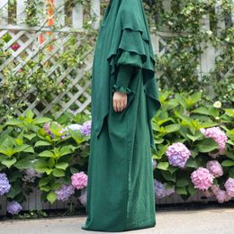Ethnic Clothing Eid Muslim Woman Abaya Khimar Dress Set 2 Piece Prayer Garment Layer Long Hijab Full Cover Abayas Robe Ramadan Kaftan