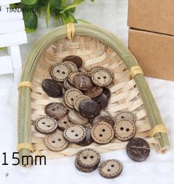 50 pcs 15mm 2Holes DIY Circular Wooden Buttons Laser Marking Wood Button Clothing Accessories 20181844813