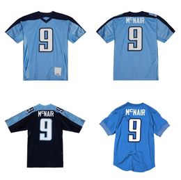 Stitched football Jersey 9 Steve Mcnair 1999 2003 blue mesh retro Rugby jerseys Men Women and Youth S-6XL