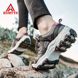 Outdoor Shoes Sandals HUMTTO New Outdoor Womens Sneakers Hiking Shoes for Women 2021 Sport Climbing Female Shoes Leather Camping Trekking Boots Woman YQ240301