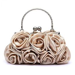 Handbag Womens Tote Bag Rose Flower Pattern Clutch Bags for Women Evening Party Bridal Bolsa Feminina Bolso Mujer 240223