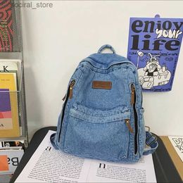 Diaper Bags Casual Denim Womens Backpack Large Capacity Feminina Travel Backpack Fashion Student School Bag For Girls MochilaL240305