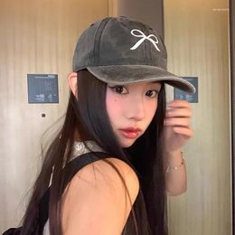 Ball Caps Vintage Cowboy Bow Knot Baseball Korean Embroidery Hip Hop Hat Fashion Outdoor Cycling Sun Women