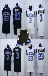 One Tree Hill Ravens 23 Nathan 3 Lucas Jerseys White blue black Mens Embroidery Basketball Shirts SXXL jersey shoet9324548