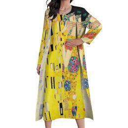 Dress Gustav Klimt Dress The Kiss Party Maxi Dress Streetwear Bohemia Long Dresses Women Two Piece Graphic Big Size Vestido