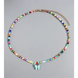 Choker Handmade Fashionable Colored Beaded Pendant Rich And Colorful Fashion Accessories Rice Bead Necklace Clavicle Chain