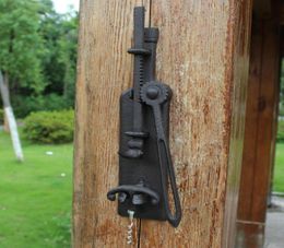 2 Pieces Cast Iron Wine Opener Brown Wall Mount Corkscrew Home Bar Pub Cabin Lodge House Restaurant Decoration Metal Crafts Opener4905751