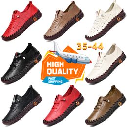 Athletic Shoes GAI Designer Casual shoes Handmade Tendon Sole Mother Shoes Women's Flat Single Shoes Leather Softy Bottom Flat Non-Slip 35-43 size