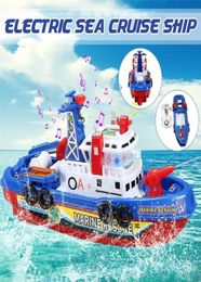 Toddler Baby Bath Toy Boat Squirts and Rides in Water Action Bath Time Squirting Rescue Ship Boys Gift without Battery LJ2010191215382