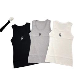 Women's Designer Tank Top Summer Breathable Letter Embroidery Fashion Sleeveless T-shirt Versatile