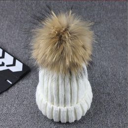 Whole Real Knitted Ball Beanies Winter For Women Girl 'S Wool Hat Cotton Thick Female Cap230x