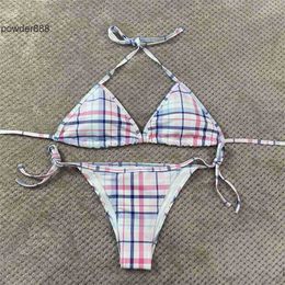 Designer Sexy Bikini Set for Women Bandage Swimsuit Twopieces Crop Top Swimwear Thong Bathing Suit High Waist Beachwear ITAC