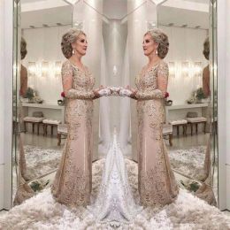 Mother Of The Bride Dresses A Line Sheer Long Sleeves Formal Godmother Evening Wedding Party Guests Gown Plus Size Custom Made