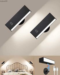 Wall Lamp LED Rechargeable Wall Sconces Battery Operated Set Of Mounted Bedside Lamps Removable 360 Rotate Wall Lights