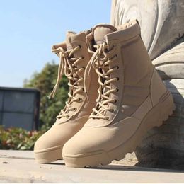 Outdoor Shoes Sandals Men Boots Tactical Winter Outdoor Leather Boots Breathable Army Combat Boots Plus Size Desert Men Hiking Shoes YQ240301