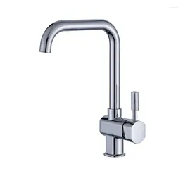 Kitchen Faucets 1PC Znic Alloy Plated Tee Faucet And Cold Water Tap Single Hole Deck Mount