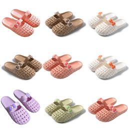 Summer new product slippers designer for women shoes green white pink orange Baotou Flat Bottom Bow slipper sandals fashion-010 womens flat slides GAI shoes XJ