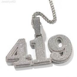 Iced Out Pendant Custom Name Necklace for Men Prong Setting Two Layers White Gold Plated Hip Hop JewelryROTT