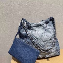 Luxury Brand CC Denim Shoulder Bags Classic Jean Shopping Totes Bag With Purses Inside Silver Chain Hardware 2024 New Casual Handbags Commuter bag