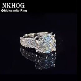 Real 2 Carat 8mm Wedding Ring For Women 925 Sterling Silver Band D Colour VVS Diamond Engagement Fine Jewellery With Gra 240219