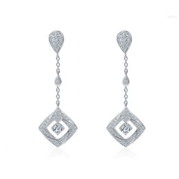 Dortnover 0.3ct Vvs Leaves Moissanite Drop Earring Diamond Round Cut Earrings Elegant 925 Sterling Silver