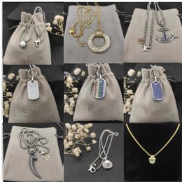 Dy designer with box Women Pendant Necklaces Classic men Diamond Vintage ships anchor Ivory shape dy Necklace length 45cm-90cm Christmas gifts jewelryX586