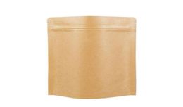 11 sizes Brown Kraft Paper StandUp Bags Heat Sealable Resealable Zip Pouch Inner Foil Food Storage Packaging Bag With Tear Notc 46427231