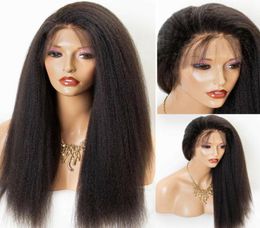 360 Lace Frontal Human Hair Wig Pre Plucked Hairline Yaki Straight Brazilian RemyHair Wigs With Baby Hairs7439363