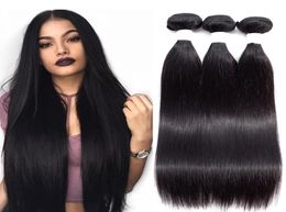 Peruvian Virgin Hair Straight 3 or 4 Bundles Deals Unprocessed Brazilian Indian Malaysian Hair Straight Human Hair Bundles Natural1863979